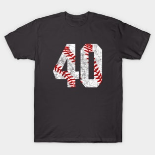 Vintage #40 Baseball Laces Baseball Mom Jersey Love Baseball T-Shirt